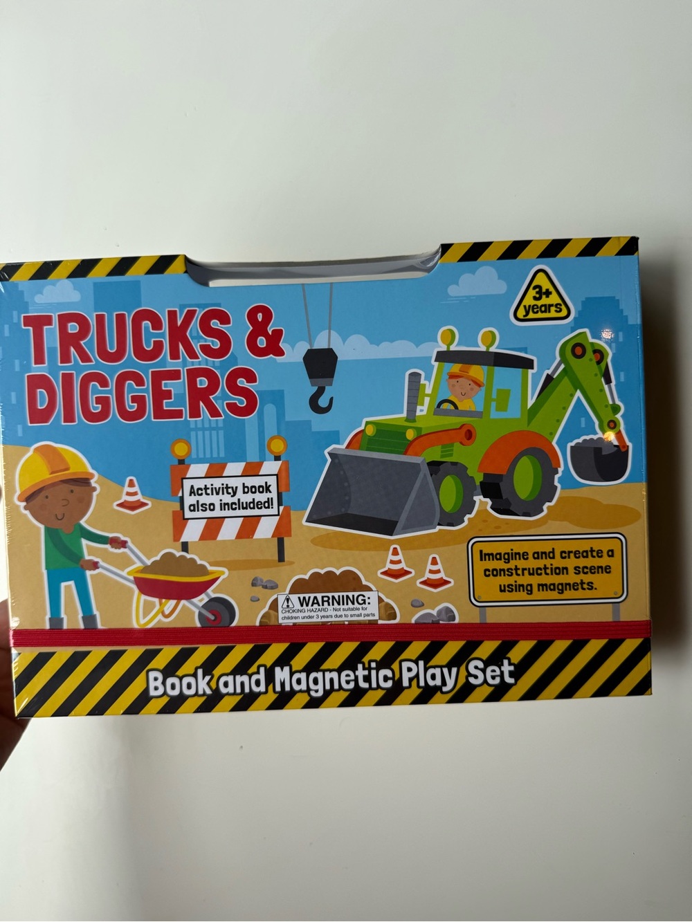 TRUCKS & DIGGERS Book and Magnetic Play Set - Blue & Green